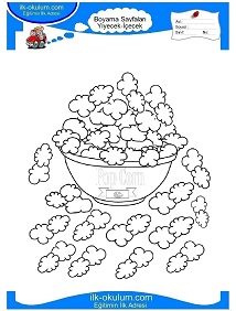 Çocuklar İçin Popcorn Boyama Sayfaları 